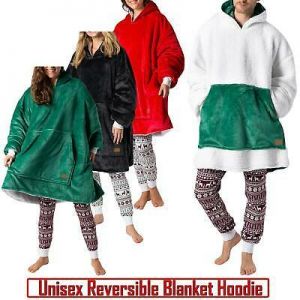 S-Y-Shop בשבילך גברת  Hoodie Blanket Reversible Oversized Comfy Ultra Plush Sherpa Hooded Sweatshirts