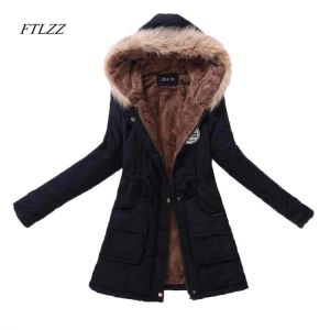 S-Y-Shop בשבילך גברת  New Autumn Winter Women Jacket Cotton Padded Casual Slim Coat Emboridery Hooded Parkas Plus
